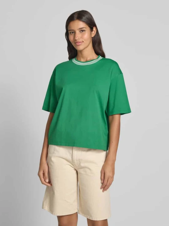 Zdjęcie produktu T-shirt o kroju oversized z okrągłym, prążkowanym dekoltem Jake*s Trawiasty zielony