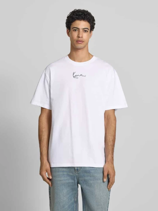Zdjęcie produktu t-shirt o kroju oversized z wyhaftowanym logo Karl Kani Biały