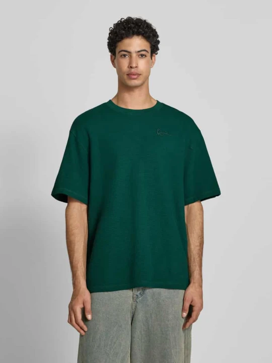 Zdjęcie produktu t-shirt o kroju oversized z wyhaftowanym logo Karl Kani Ciemnozielony