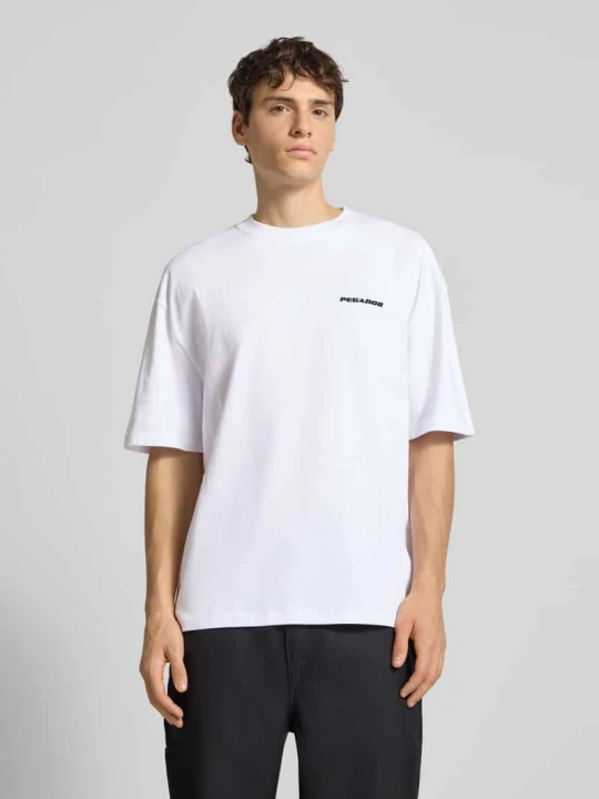 Zdjęcie produktu T-shirt o kroju oversized z wyhaftowanym logo Pegador Biały