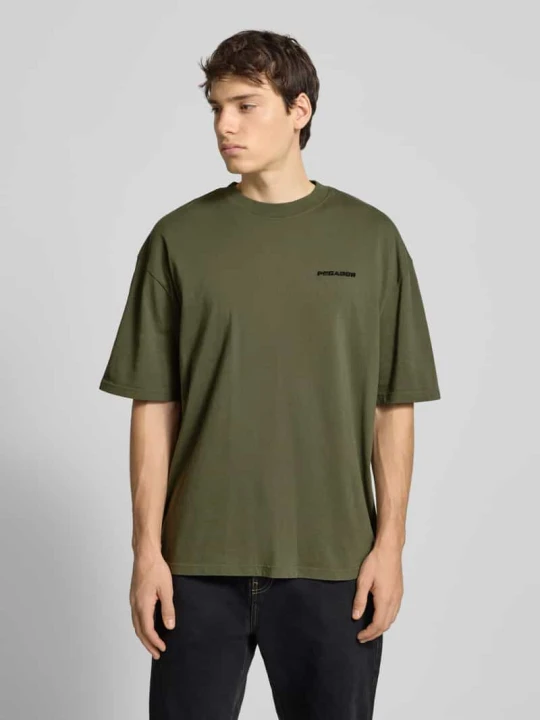 Zdjęcie produktu T-shirt o kroju oversized z wyhaftowanym logo Pegador Oliwkowy