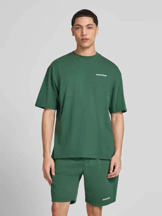 Zdjęcie produktu t-shirt o kroju oversized z wyhaftowanym logo Pegador Ciemnozielony