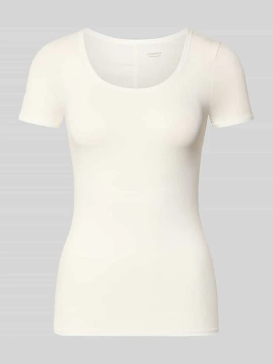 Zdjęcie produktu t-shirt o kroju slim fit z mieszanki wiskozy model 'Personal' Schiesser Biały