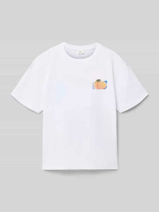 Zdjęcie produktu t-shirt o kroju regular fit z bawełny s.Oliver Biały