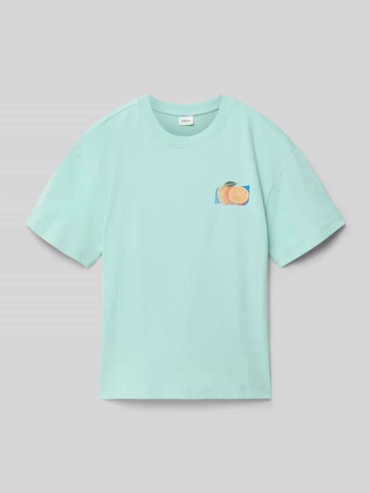 Zdjęcie produktu t-shirt o kroju regular fit z bawełny s.Oliver Miętowy