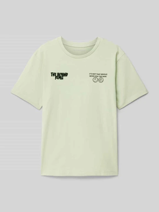 Zdjęcie produktu T-shirt o kroju regular fit z bawełny Tom Tailor Limonkowy