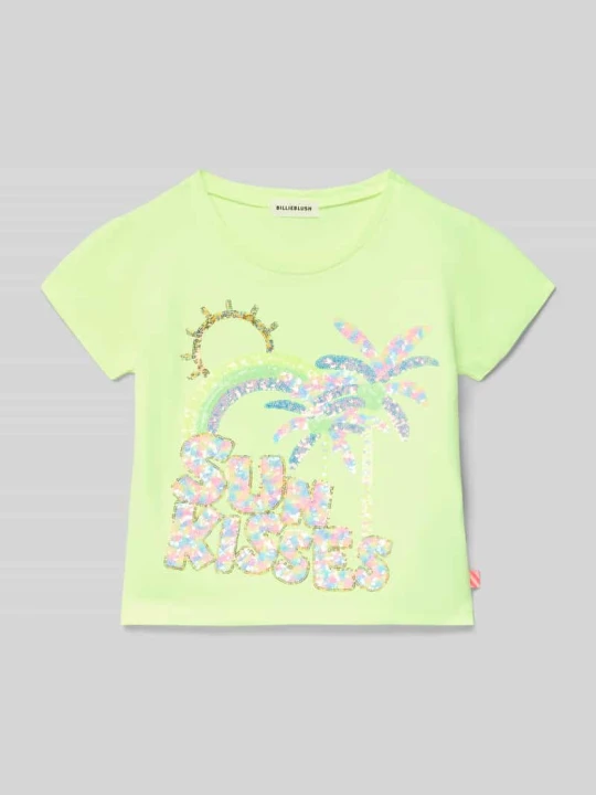 Zdjęcie produktu Damski t-shirt o kroju regular fit z cekinowym obszyciem Billieblush Jasnozielony