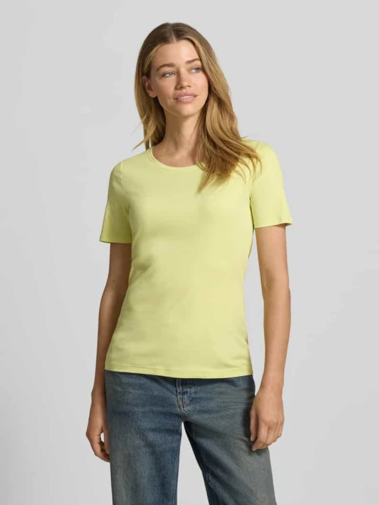 Zdjęcie produktu T-shirt o kroju regular fit z czystego interlockowego dżerseju bawełnianego s.Oliver Żółty