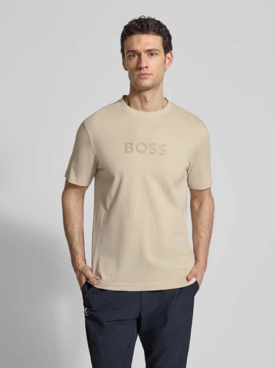 Zdjęcie produktu T-shirt o kroju regular fit z czystej Bawełna Model 'TS_TERRACE' Boss Piaskowy