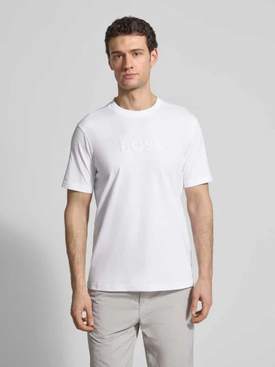 Zdjęcie produktu T-shirt o kroju regular fit z czystej Bawełna Model 'TS_TERRACE' Boss Biały