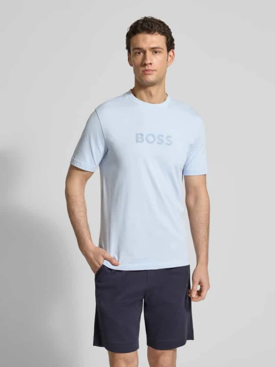 Zdjęcie produktu T-shirt o kroju regular fit z czystej Bawełna Model 'TS_TERRACE' Boss Morski