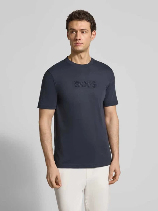 Zdjęcie produktu T-shirt o kroju regular fit z czystej Bawełna Model 'TS_TERRACE' Boss Granatowy