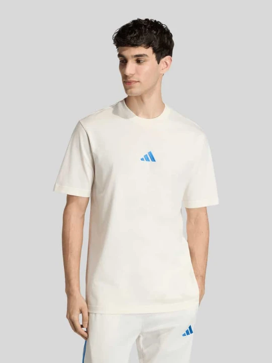 Zdjęcie produktu t-shirt o kroju regular fit z czystej bawełny Adidas Złamany biały