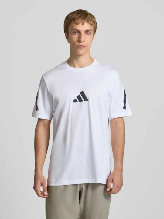 Zdjęcie produktu t-shirt o kroju regular fit z czystej bawełny Adidas Biały