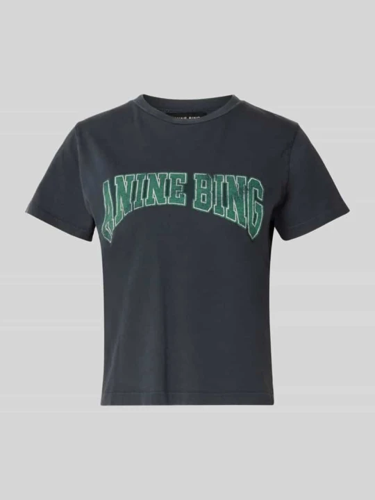 Zdjęcie produktu t-shirt o kroju regular fit z czystej bawełny Anine Bing Czarny