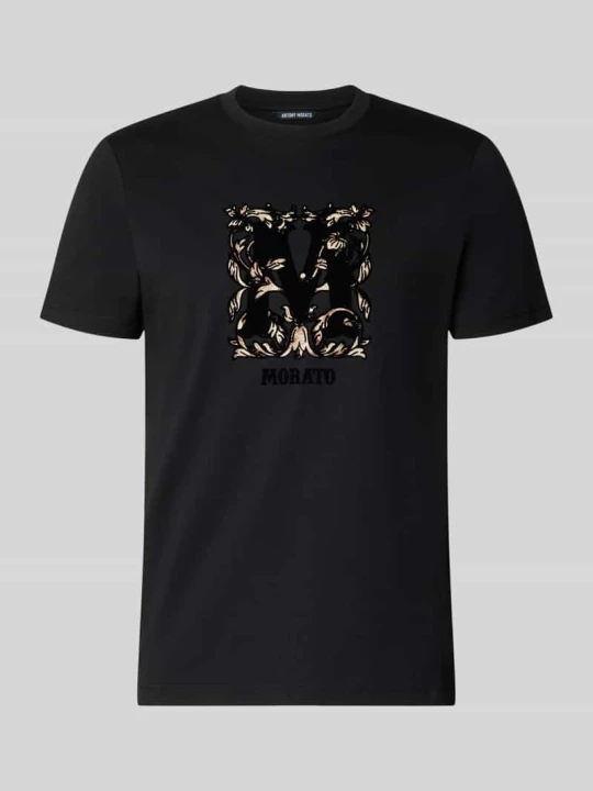 Zdjęcie produktu t-shirt o kroju regular fit z czystej bawełny Antony Morato Czarny