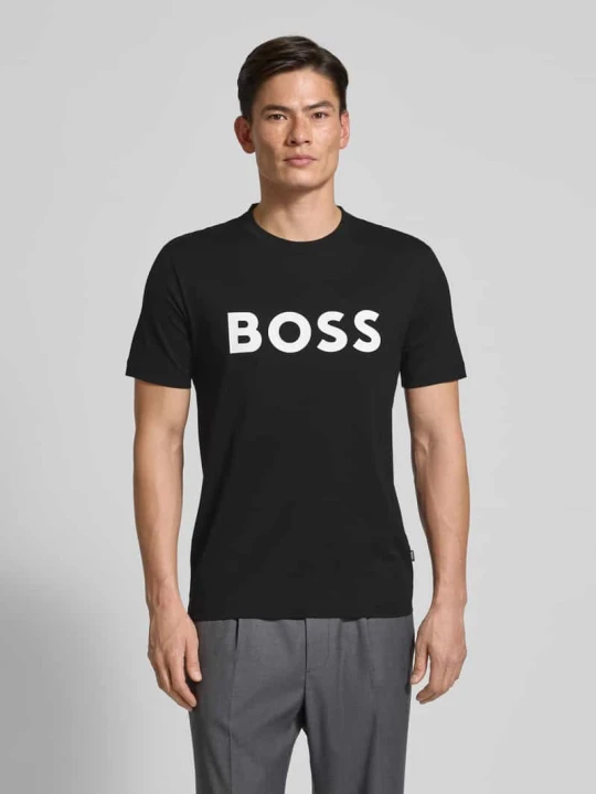 Zdjęcie produktu T-shirt o kroju regular fit z czystej bawełny Boss Czarny