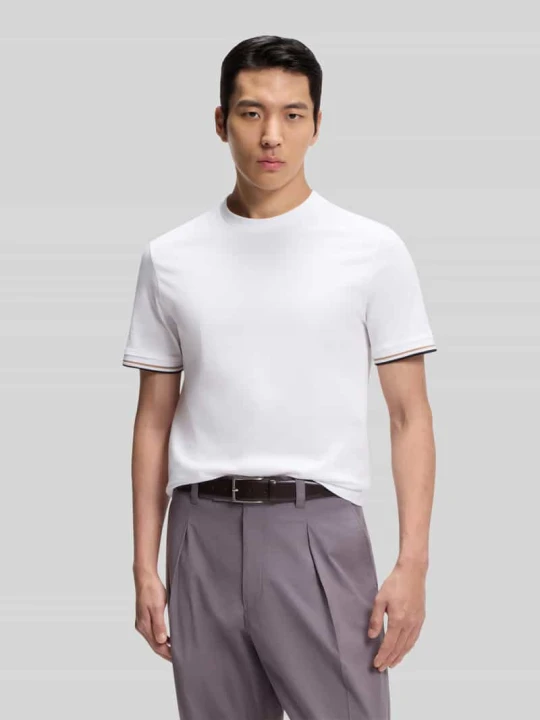 Zdjęcie produktu t-shirt o kroju regular fit z czystej bawełny Boss Biały