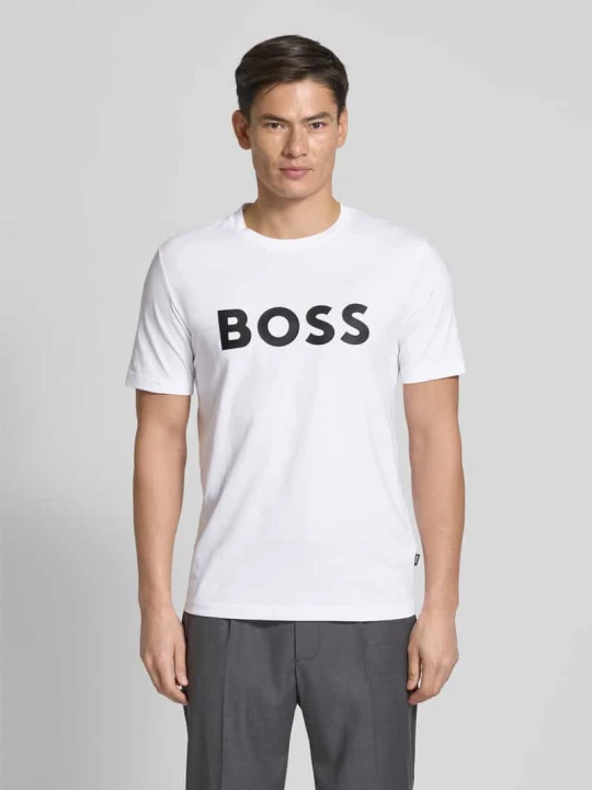 Zdjęcie produktu T-shirt o kroju regular fit z czystej bawełny Boss Biały