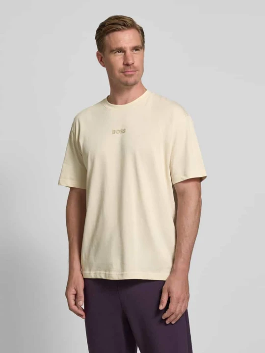 Zdjęcie produktu T-shirt o kroju regular fit z czystej bawełny Boss Beżowy