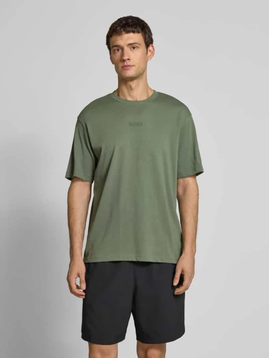 Zdjęcie produktu T-shirt o kroju regular fit z czystej bawełny Boss Limonkowy