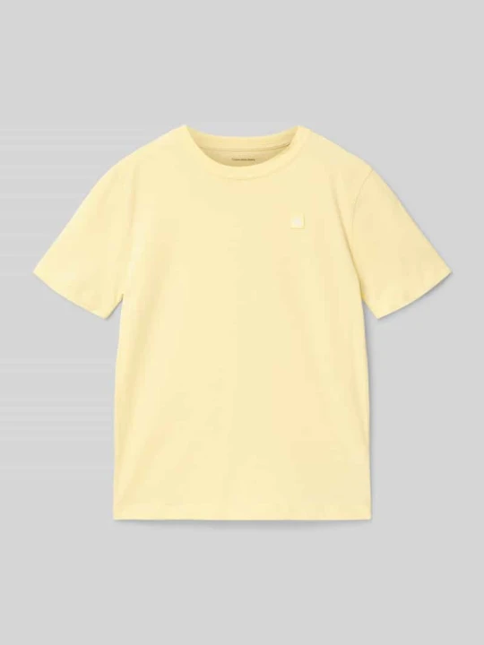 Zdjęcie produktu t-shirt o kroju regular fit z czystej bawełny Calvin Klein Jeans Jasnożółty