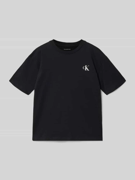 Zdjęcie produktu t-shirt o kroju regular fit z czystej bawełny Calvin Klein Jeans Czarny