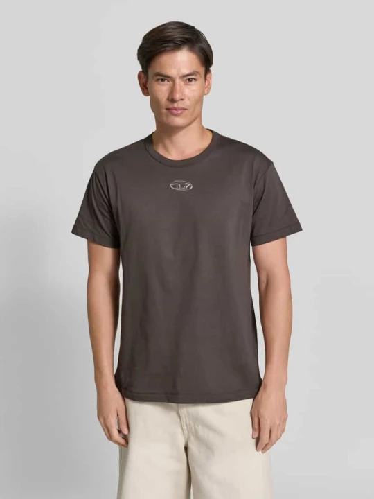 Zdjęcie produktu t-shirt o kroju regular fit z czystej bawełny Diesel Antracytowy