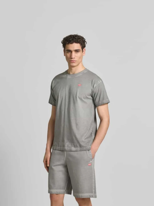 Zdjęcie produktu t-shirt o kroju regular fit z czystej bawełny Diesel Jasnoszary