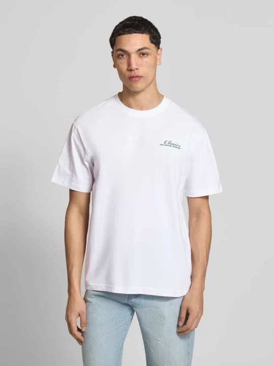 Zdjęcie produktu T-shirt o kroju regular fit z czystej bawełny ekologicznej model 'FRED LIFE' Only & Sons Biały