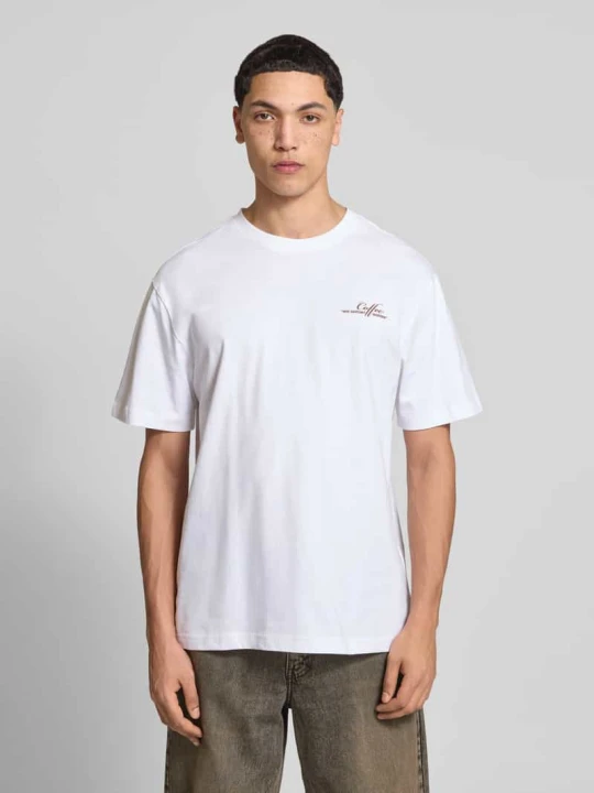 Zdjęcie produktu t-shirt o kroju regular fit z czystej bawełny model 'FRED LIFE' Only & Sons Biały