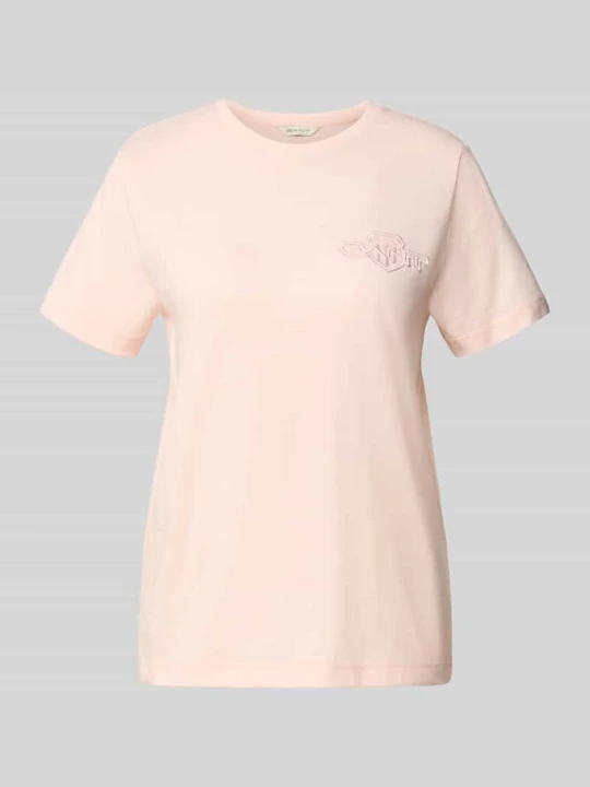 Zdjęcie produktu t-shirt o kroju regular fit z czystej bawełny Gant Różowy