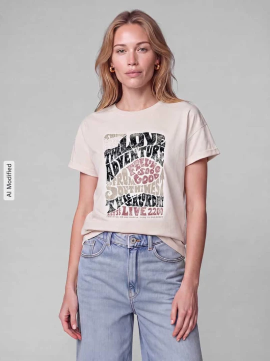 Zdjęcie produktu t-shirt o kroju regular fit z czystej bawełny Garcia Écru