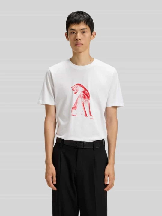 Zdjęcie produktu T-shirt o kroju regular fit z czystej bawełny Hugo Biały