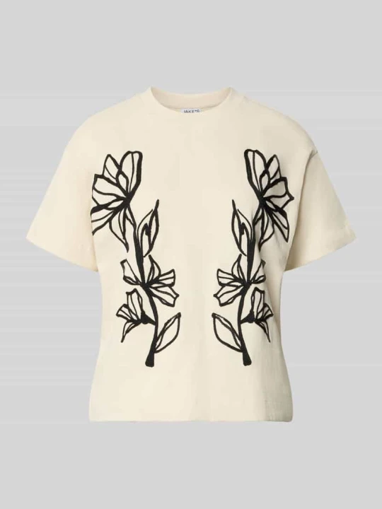 Zdjęcie produktu t-shirt o kroju regular fit z czystej bawełny Jake*s Écru