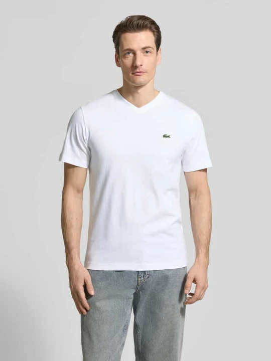 Zdjęcie produktu T-shirt o kroju regular fit z czystej bawełny Lacoste Biały