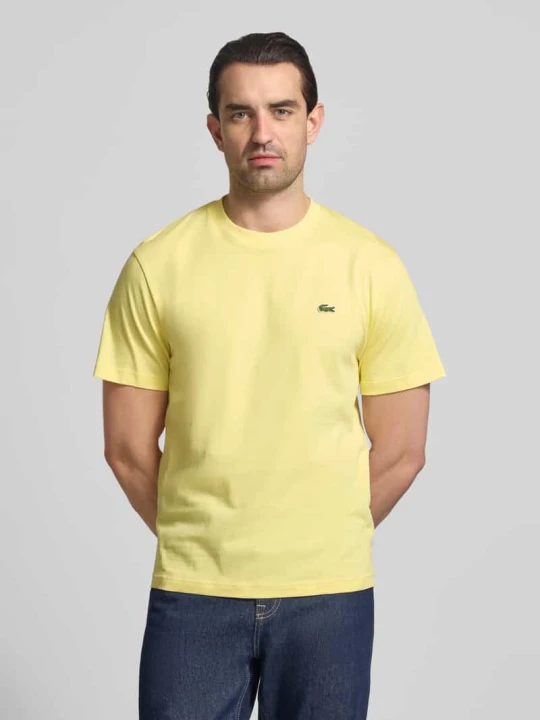 Zdjęcie produktu T-shirt o regularnym kroju z czystej bawełny Lacoste Jasnożółty