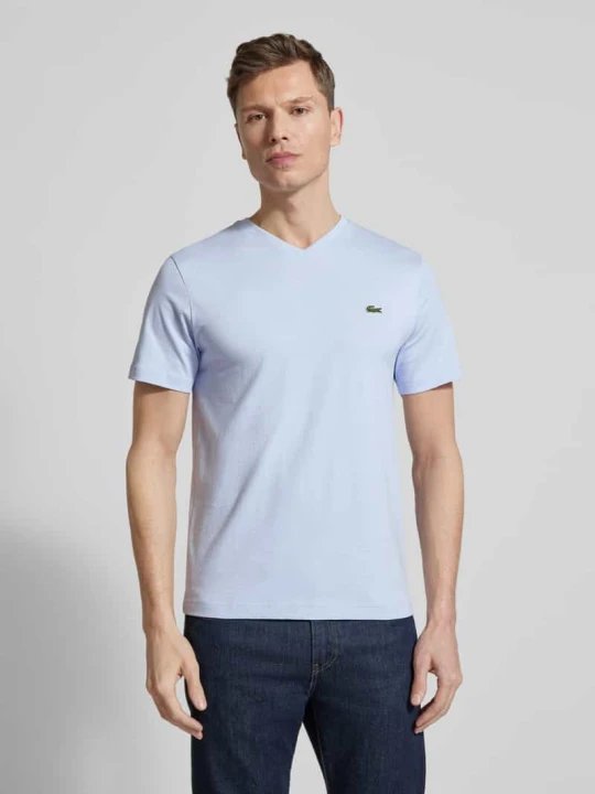 Zdjęcie produktu T-shirt o kroju regular fit z czystej bawełny Lacoste Jasnoniebieski