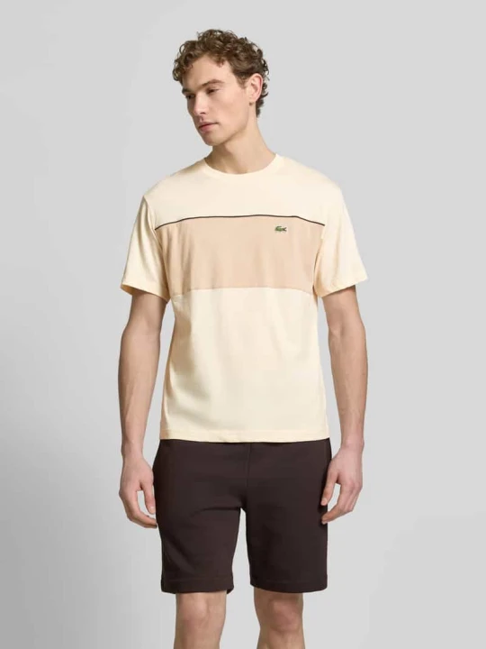 Zdjęcie produktu t-shirt o kroju regular fit z czystej bawełny Lacoste Złamany biały