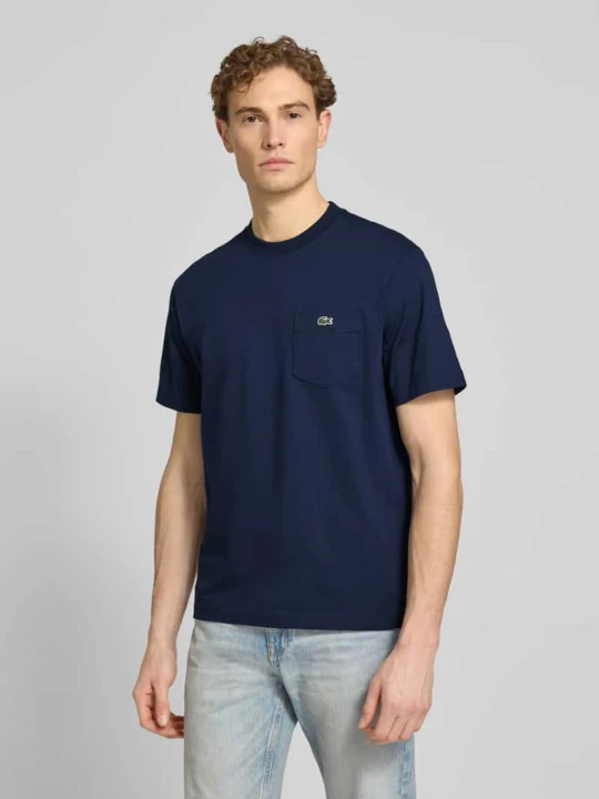 Zdjęcie produktu t-shirt o kroju regular fit z czystej bawełny Lacoste Niebieski