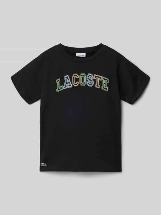 Zdjęcie produktu t-shirt o kroju regular fit z czystej bawełny Lacoste Czarny
