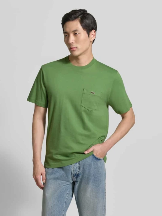 Zdjęcie produktu t-shirt o kroju regular fit z czystej bawełny Lacoste Zielony