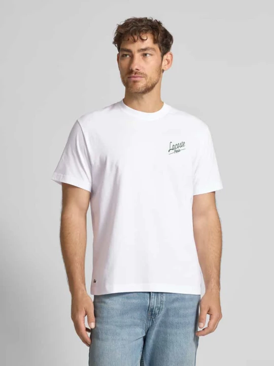 Zdjęcie produktu T-shirt o kroju regular fit z czystej bawełny Lacoste Biały