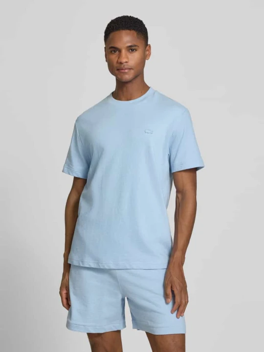 Zdjęcie produktu t-shirt o kroju regular fit z czystej bawełny Lacoste Jasnoniebieski