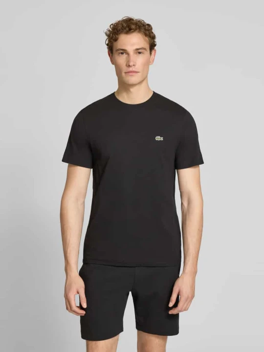 Zdjęcie produktu t-shirt o kroju regular fit z czystej bawełny Lacoste Czarny