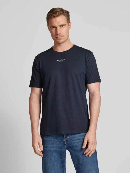 Zdjęcie produktu T-shirt o kroju regular fit z czystej bawełny Marc O'Polo Granatowy