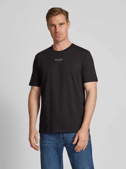 Zdjęcie produktu T-shirt o kroju regular fit z czystej bawełny Marc O'Polo Czarny
