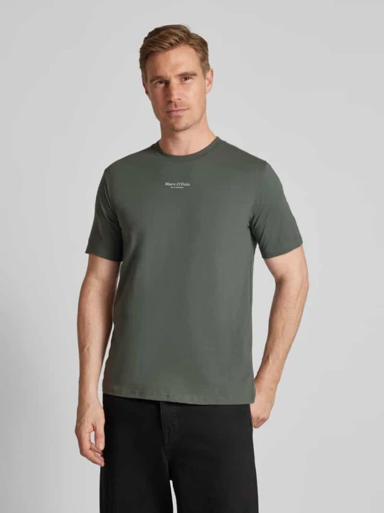 Zdjęcie produktu T-shirt o kroju regular fit z czystej bawełny Marc O'Polo Ciemnozielony
