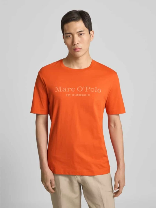Zdjęcie produktu T-shirt o kroju regular fit z czystej bawełny Marc O'Polo Pomarańczowy