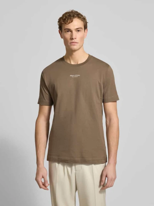 Zdjęcie produktu T-shirt o kroju regular fit z czystej bawełny Marc O'Polo Orzechowy